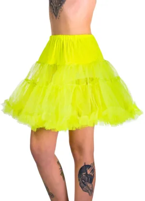 Fluffy Neon Yellow Thigh Length Costume Petticoat