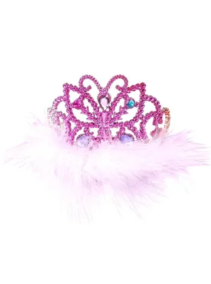 Fluffy Pink and Orange Girls Princess Costume Tiara