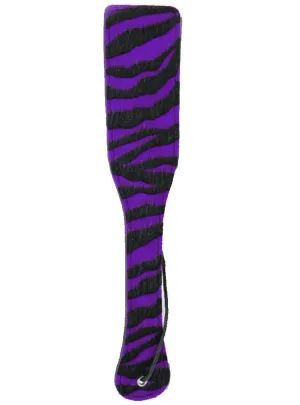 Fluffy Purple Zebra Print Costume Paddle