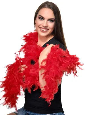 Fluffy Red Feather Boa Costume Accessory