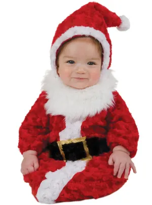 Fluffy Red Infant Kids Santa Claus Bunting Costume