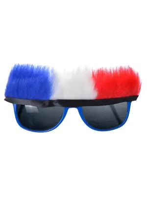 Fluffy Red, White and Blue Australia Day Novelty Sunglasses
