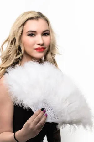 Fluffy White Feather Fan Costume Accessory