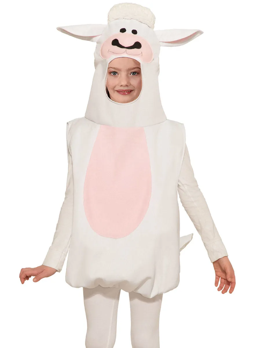 Fluffy White Lamb Kids Hooded Animal Costume