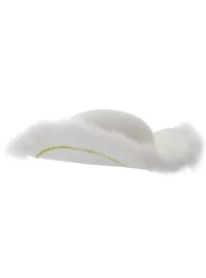 Fluffy White Pirate Tri-Corn Costume Hat