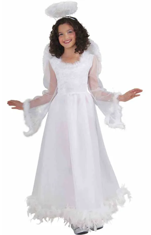 Fluttery White Angel Girls Costume