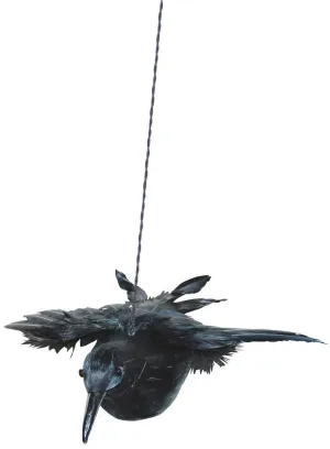 Flying Black Feather Raven Halloween Decoration