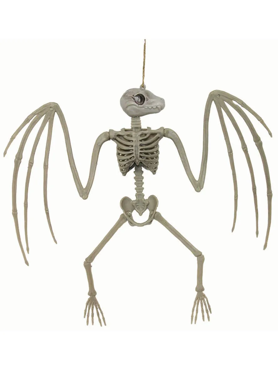 Flying Skeleton Bat 34cm Hanging Halloween Decoration