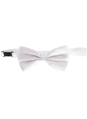 Formal White Satin Bow Tie Costume Accessory