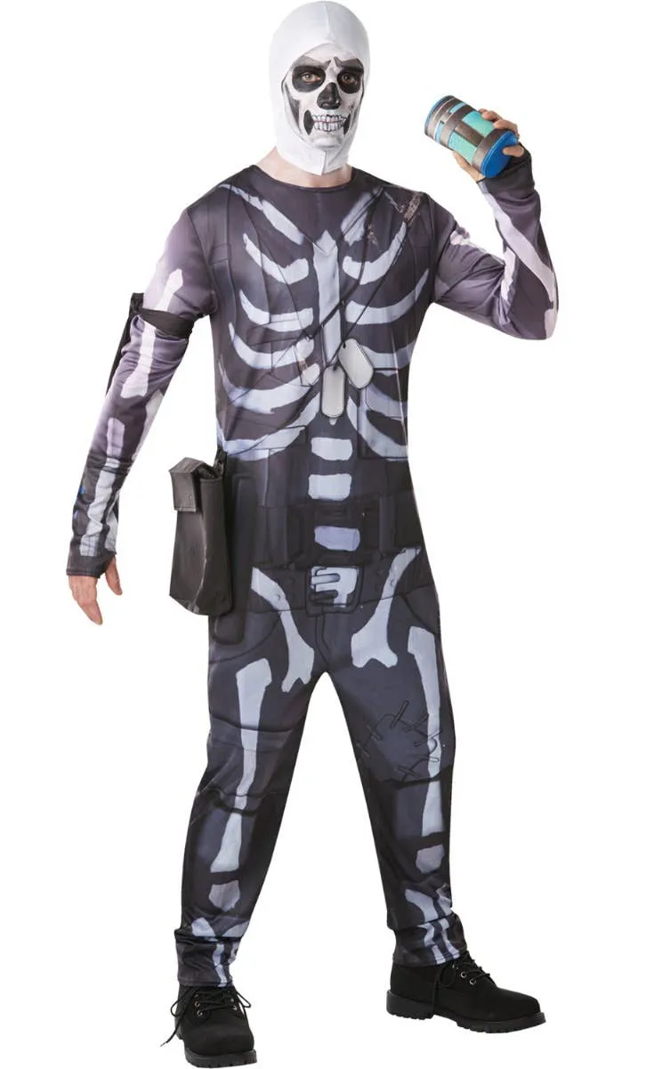 Fortnite Skull Trooper Mens Video Game Fancy Dress Costume