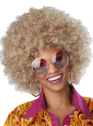 Foxy Lady Womens 1970s Blonde Afro Costume Wig