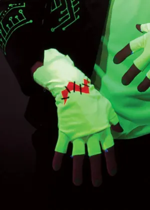 Franken Raver Glowing Halloween Gloves