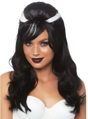 Frankie Bouffant Long Black Gothic Vampire Wig
