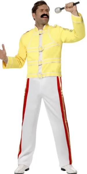 Freddie Mercury Officially Licensed Queen Mens Fancy Dress Costume