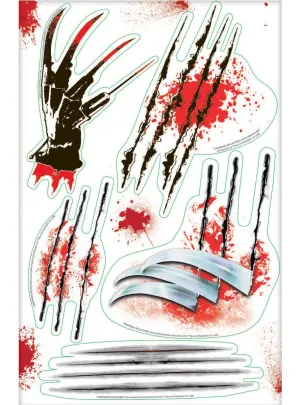 Freddy Krueger Slashes Halloween Vinyl Wall Stickers