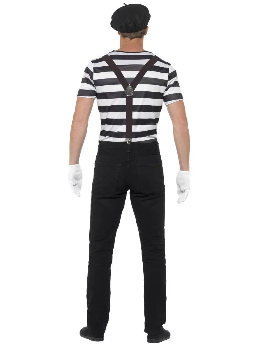 French Mime Artist Mens Fancy Dress Costume