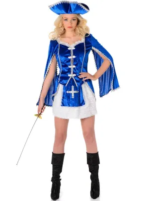 French Musketeer Womens Blue Costume