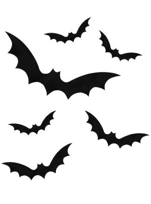 Fright Night Black Bats Window Stickers Halloween Decoration