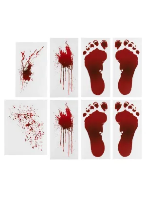 Fright Night Bloody Foot Prints Halloween Stickers