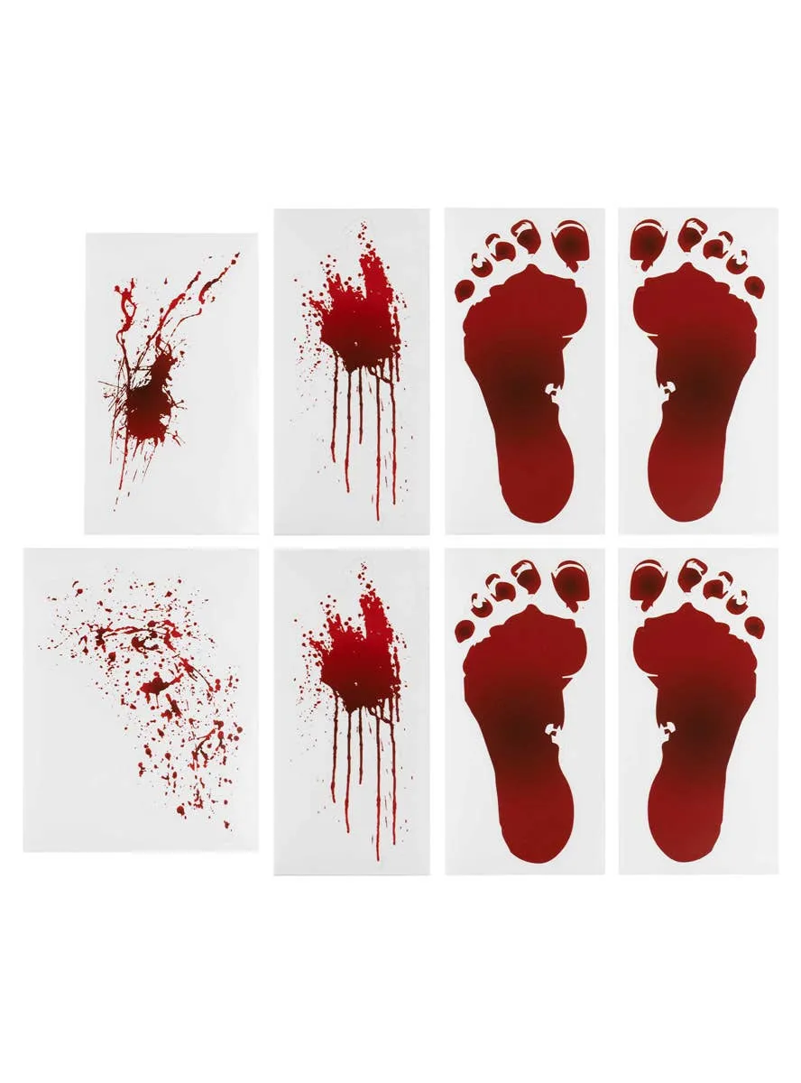 Fright Night Bloody Foot Prints Halloween Stickers