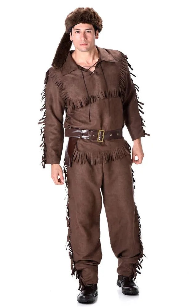 Frontier Scout Mens Davy Crockett Dress Up Costume
