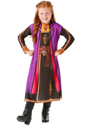 Frozen 2 Girls Travelling Anna Dress Up Costume