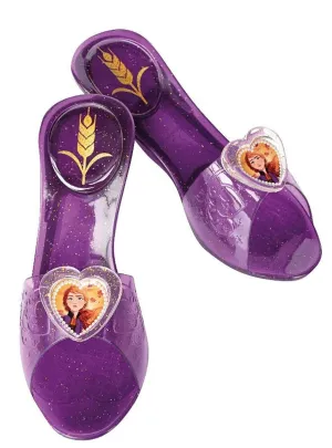 Frozen 2 Princess Anna Girls Purple Click Clack Costume Shoes