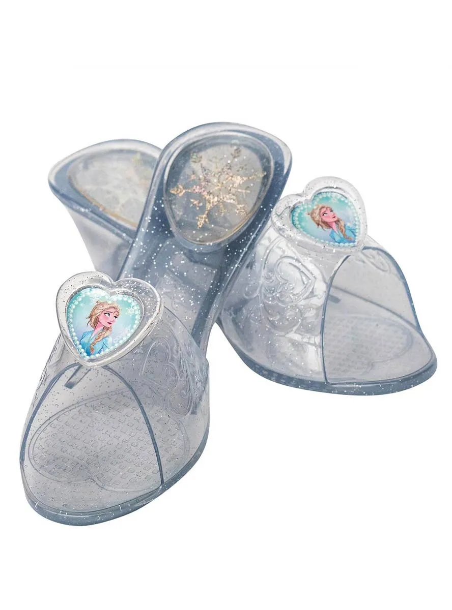 Frozen 2 Queen Elsa Girls Blue Click Clack Costume Shoes