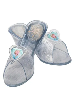 Frozen 2 Queen Elsa Girls Blue Click Clack Costume Shoes