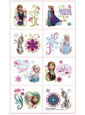 Frozen 8 Pack Temporary Tattoos Costume Accessory