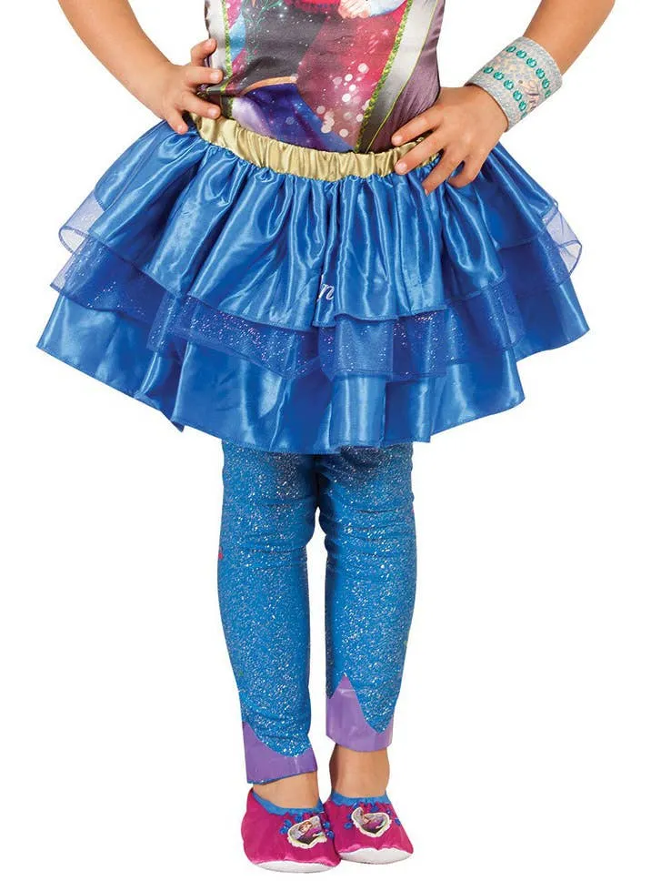 Frozen Princess Anna Girls Blue Glitter Footless Tights
