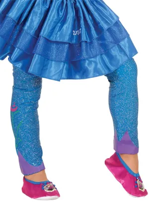 Frozen Princess Anna Girls Blue Glitter Footless Tights