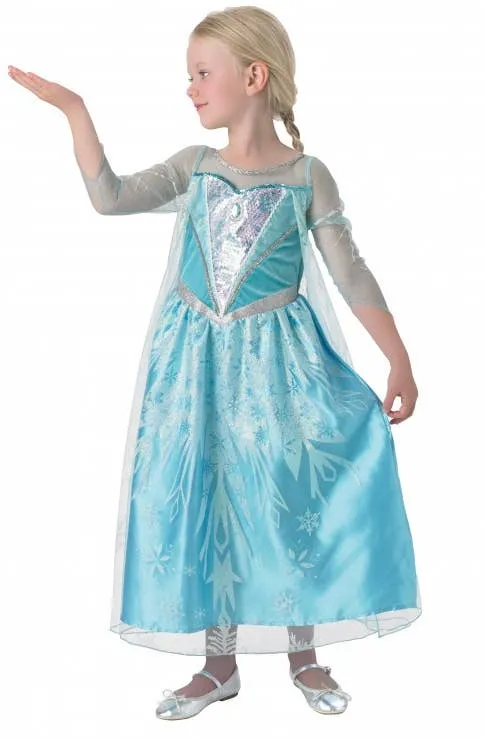 Frozen Princess Girls Deluxe Snow Queen Elsa Costume