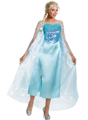 Frozen Womens Queen Elsa Fancy Dress Costume
