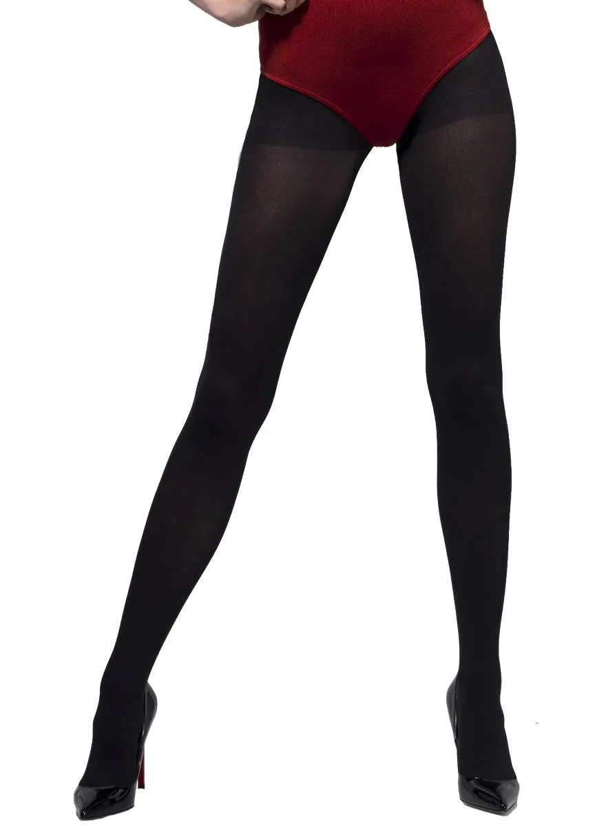 Full Length Black Opaque Womens Costume Stockings