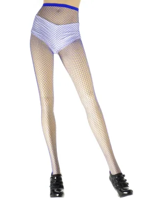 Full Length Bright Blue Fishnet Costume Stockings