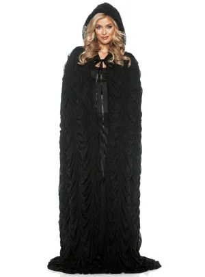 Full Length Hooded Black Halloween Costume Cape