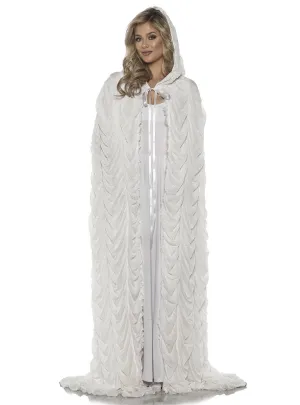 Full Length Hooded White Halloween Costume Cape