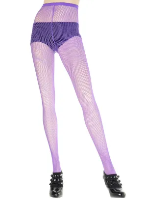 Full Length Purple Womens Fishnet Pantyhose