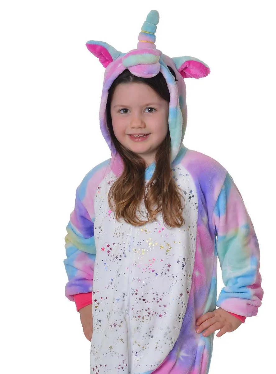 Full Length Rainbow Unicorn Kids Onesie Costume