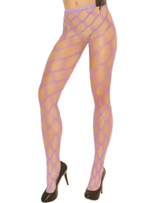 Full Length Strappy Purple Net Womens Pantyhose