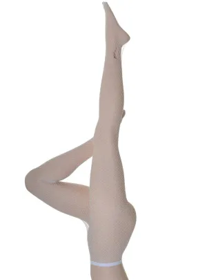 Full Length White Diamond Net Womens Stockings