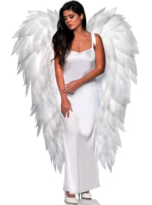 Full Length White Featherless Angel Costume Wings