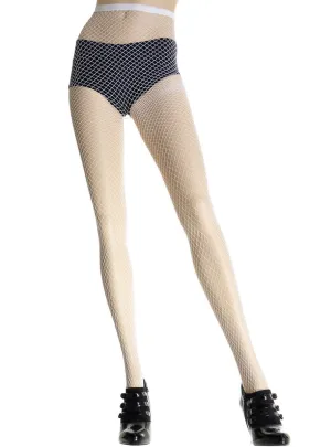 Full Length White Womens Fishnet Pantyhose