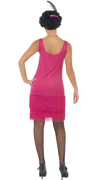Fun Time Flapper Womens Pink 1920s Costume