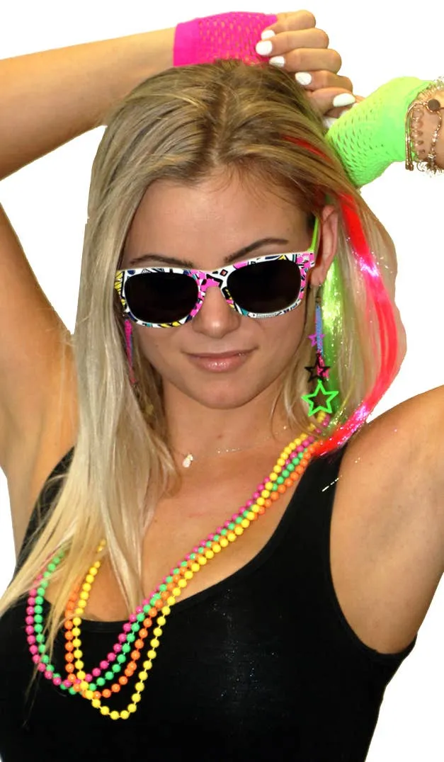 Funky Fluro 80s Womens Costume Accessory Kit
