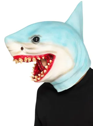 Funny Blue Latex Shark Head Costume Mask