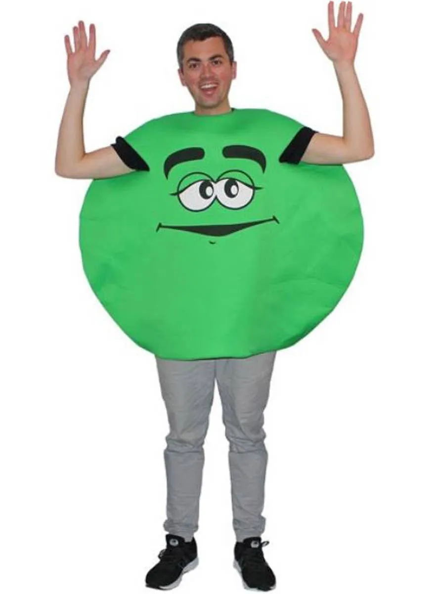 Funny Green M&M Character Mens Dress Up Costume