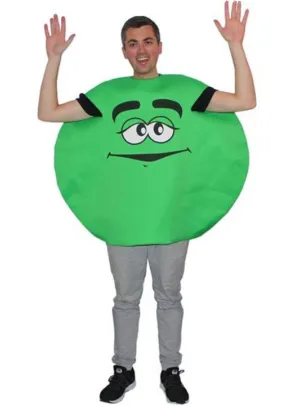 Funny Green M&M Character Mens Dress Up Costume