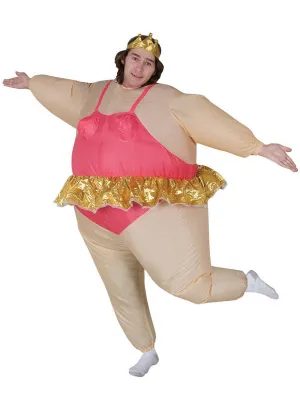Funny Inflatable Adults Pink Ballerina Fancy Dress Costume